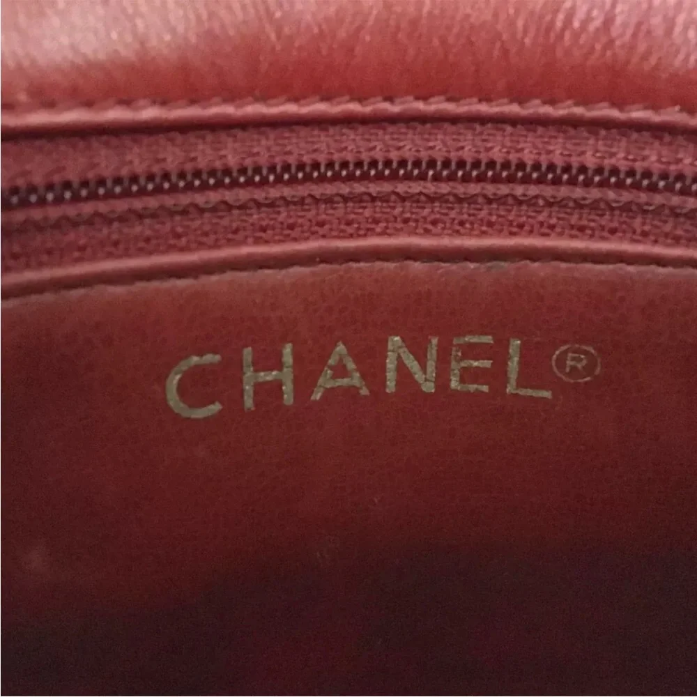CHANEL Quilted Matelasse CC Logo Lambskin Waist Pouch Bum Bag Red Size 70